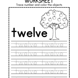 Trace Number And Color Object Easy Worksheet
