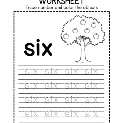 Trace Number And Color Object For 2nd Grade Worksheet