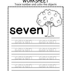Trace Number And Color Object For 3rd Grade Worksheet