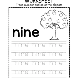 Trace Number And Color Object For 5th Grade Worksheet