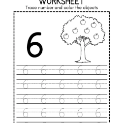 Trace Number And Color Object For Grade 1 Worksheet