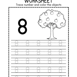 Trace Number And Color Object For Grade 3 Worksheet