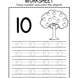 Trace Number And Color Object For Grade 5 Worksheet