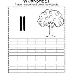 Trace Number And Color Object For Grade 6 Worksheet