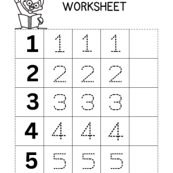 Trace Number And Color Object Grade 1 Printable Worksheet