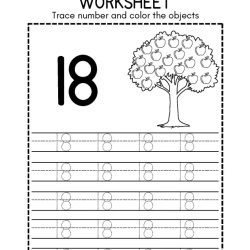 Trace Number And Color Object Grade 1 Worksheet