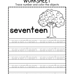 Trace Number And Color Object Toddlers Worksheet
