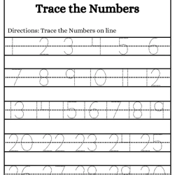 Trace Numbers On Line Worksheet