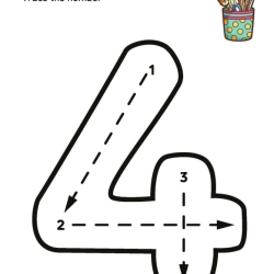 Trace The Number For Kids Downloads Worksheet