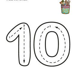 Trace The Number For Kids For 1st Grade Worksheet