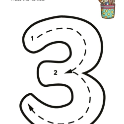 Trace The Number For Kids For Free Worksheet