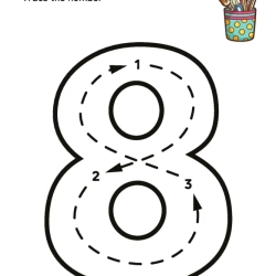 Trace The Number For Kids For Kids Worksheet