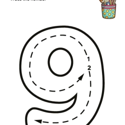 Trace The Number For Kids For Kindergarten Worksheet