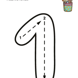 Trace The Number For Kids Worksheets