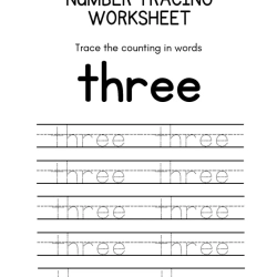 Trace The Number Worksheet For 3rd Grade
