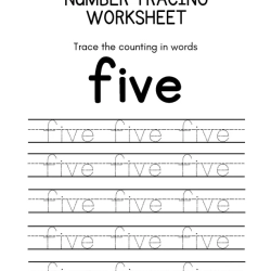 Trace The Number Worksheet For 4th Grade