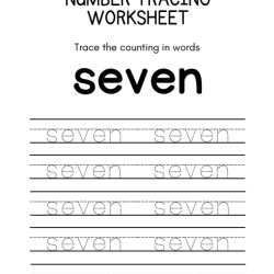 Trace The Number Worksheet For 5th Grade