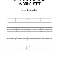 Trace The Number Worksheet For Grade 1