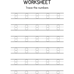 Trace The Number Worksheet For Kids