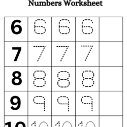 Traceable Numbers Worksheet Printables