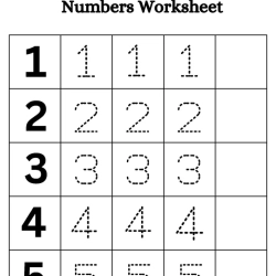 Traceable Numbers Worksheet Worksheets