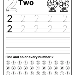 Tracing And Color The Number For Free Worksheet