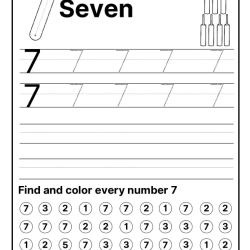 Tracing And Color The Number For Kids Worksheet
