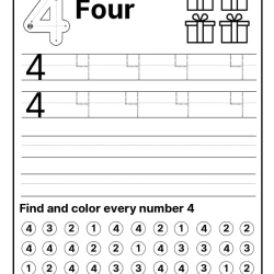 Tracing And Color The Number Free Download Worksheet