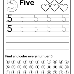 Tracing And Color The Number Pdf Free Worksheet