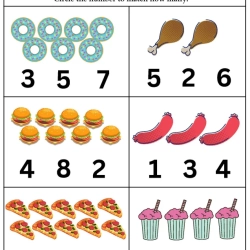 Count And Choose Correct Number For Kids Worksheet