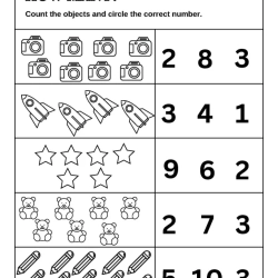 Count And Choose The Correct Number Worksheet For 1st Grade