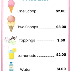Pretend Play Icecream Shop Printable Worksheet