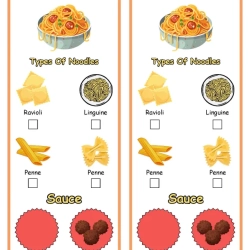 Pretend Play Spaghetti Restaurant Download Worksheet