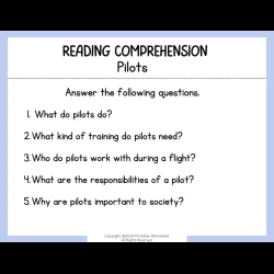 Reading Comprehension Worksheets 084