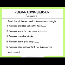 Reading Comprehension Worksheets 100