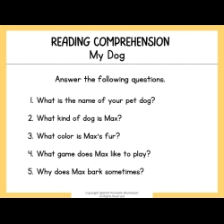 Reading Comprehension Worksheets Easy