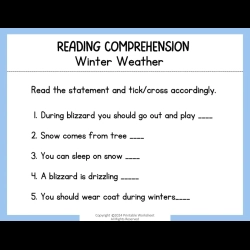 Reading Comprehension Worksheets For 1st Grade