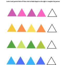 Color The Shapes Pattern For 1st Grade Worksheet
