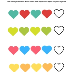 Color The Shapes Pattern For Free Worksheet