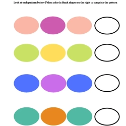 Color The Shapes Pattern For Kids Worksheet