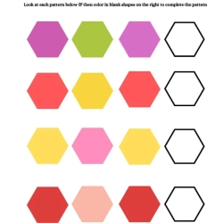 Color The Shapes Pattern For Kindergarten Worksheet