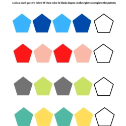 Color The Shapes Pattern Printable Worksheet