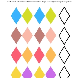 Color The Shapes Pattern To Print Worksheet