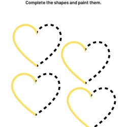 Complete And Paint The Shapes For 1st Grade Worksheet