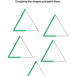 Complete And Paint The Shapes For Free Worksheet