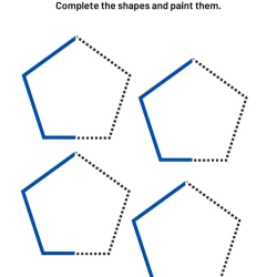 Complete And Paint The Shapes For Kindergarten Worksheet