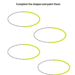 Complete And Paint The Shapes Pdf Free Worksheet