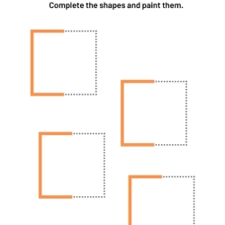 Complete And Paint The Shapes Printable Worksheet