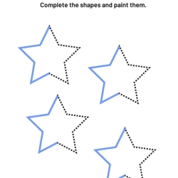 Complete And Paint The Shapes To Print Worksheet