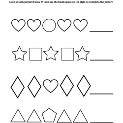 Complete The Shapes Pattern For 1st Grade Worksheet